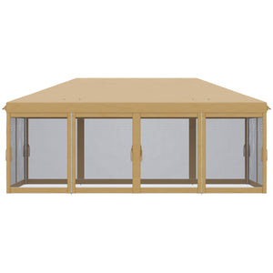 English Elm Outsunny 10' X 20' Heavy Duty Pop Up Canopy Tent With Mesh Sides - Instant Sun Shelter For Events And Parties W2225P174201-GIGA