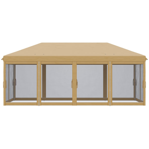 English Elm Outsunny 10' X 20' Heavy Duty Pop Up Canopy Tent With Mesh Sides - Instant Sun Shelter For Events And Parties W2225P174201-GIGA