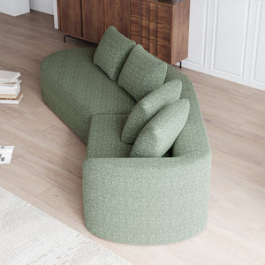 English Elm Modern Oversized Sectional Sofa - 112-Inch Chenille Cloud Couch With 4 Pillows For Ultimate Comfort P1 W834P323321-GIGA