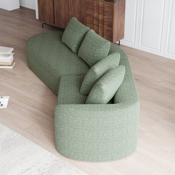 English Elm Modern Oversized Sectional Sofa - 112-Inch Chenille Cloud Couch With 4 Pillows For Ultimate Comfort P1 W834P323321-GIGA