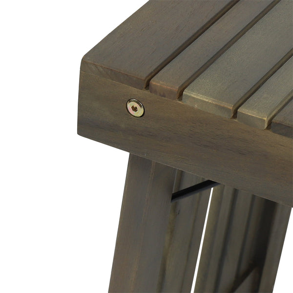 English Elm Christopher Knight Home® - KYOTO SIDE TABLE Foldable Slat-Top Wood Accent Table with Classic Leg Frame, Compact 21.5" W Grey 69317.00GRY