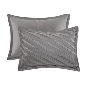 English Elm 7 Plush King Comforter Set with Jacquard Texture, Bedskirt & Decorative Pillows for Luxury Sleep Grey 17.91 L x 13.98 W x 10.04 H B035P319208