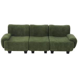 English Elm Oversized Chenille Chaise Lounge Deep Seat Sculptural Armrests Modern Living Room Retreat N763P326131F
