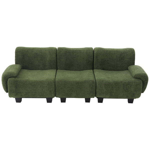 English Elm Oversized Chenille Chaise Lounge Deep Seat Sculptural Armrests Modern Living Room Retreat N763P326131F