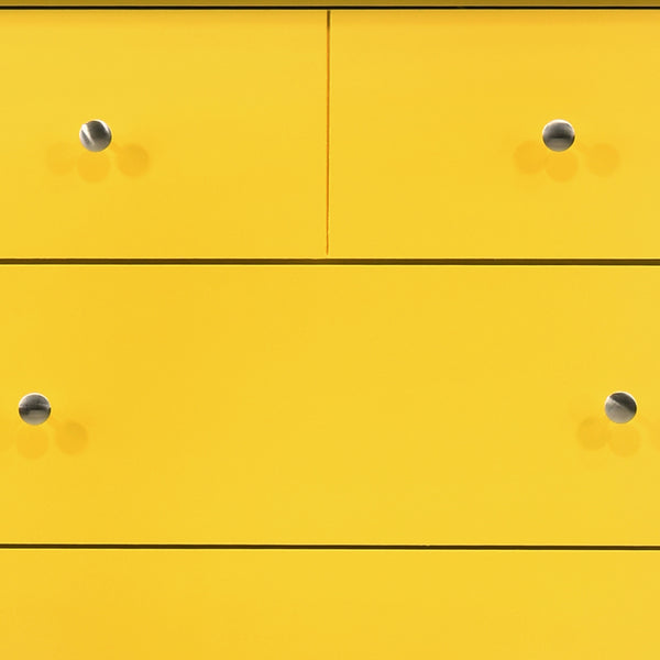 English Elm Hammond G5402-CH Chest in Vibrant Yellow — 48"H Dovetailed Drawers, Nickel Hardware, Compact Storage B078108297