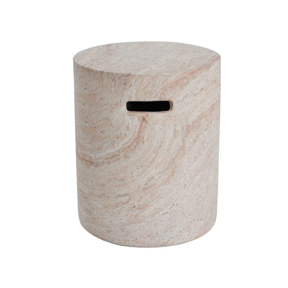 English Elm Christopher Knight Home® - Outdoor/Indoor Lightweight Concrete Side Table With Travertine Finish & Integrated Side Handle N773P253800Z