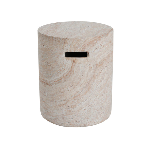 English Elm Christopher Knight Home® - Outdoor/Indoor Lightweight Concrete Side Table With Travertine Finish & Integrated Side Handle N773P253800Z
