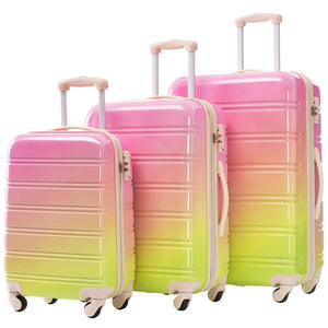 English Elm Hardshell Polycarbonate 3 Piece Luggage Set Spinner Wheels Tsa Lock Expandable Travel Multicolor Pink N732P184448U