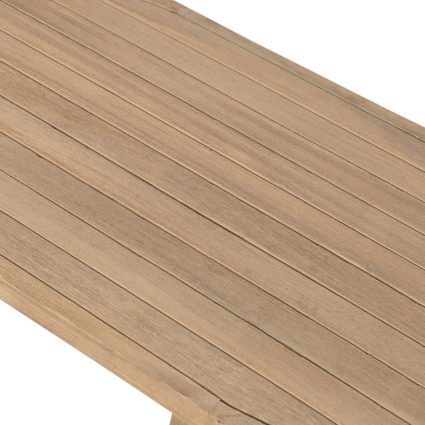 English Elm Christopher Knight Home® - Outdoor Acacia Wood Coffee Table with Rope Accents, Light Teak Slatted Top, Durable Outdoor Style N772P246425L