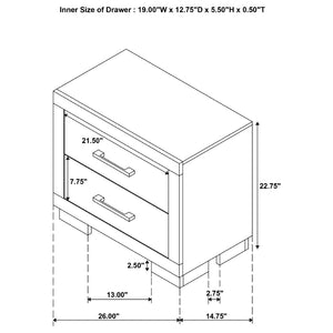 English Elm Tokyo Snow White 5-Piece Eastern King Bedroom Set - Modern Minimalist Design With Ample Storage Solutions B062S00919-GIGA
