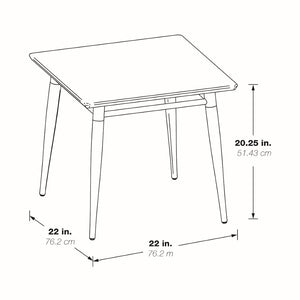 OSP Home Furnishings Brooklyn Square End Table with Brushed Nickel Frame for Modern Living Rooms and Offices White MG0922S-WH