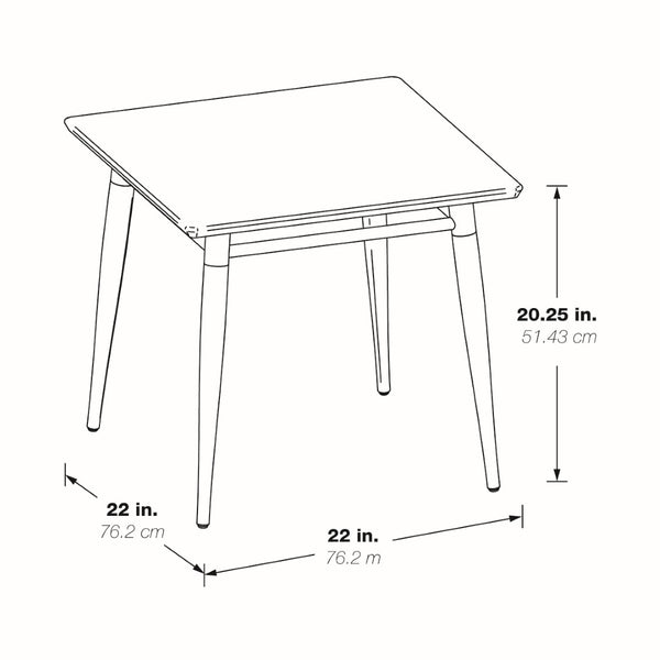 OSP Home Furnishings Brooklyn Square End Table with Brushed Nickel Frame for Modern Living Rooms and Offices White MG0922S-WH