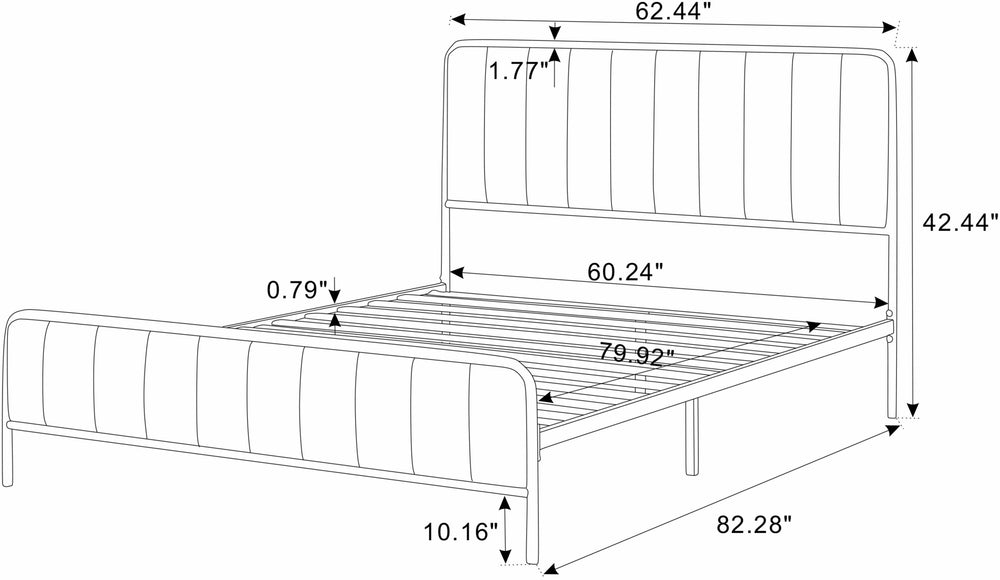 English Elm Ashley Tufted Queen Bed Frame in Beige Ice & Snow Velvet — Elegant Upholstered Headboard, Sturdy Design B343P383332