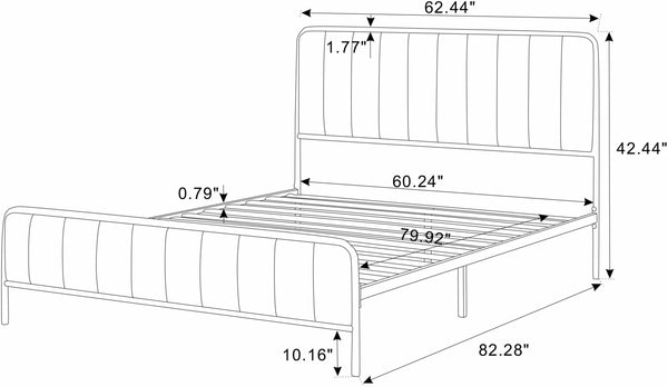 English Elm Ashley Tufted Queen Bed Frame in Beige Ice & Snow Velvet — Elegant Upholstered Headboard, Sturdy Design B343P383332