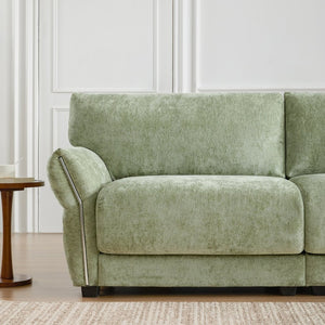 English Elm [video]142" Chenille U-shape Sectional Sofa with Usb Charging Ottoman Petal Arms 6 Seat N723S8038F