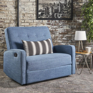 English Elm Christopher Knight Home® - 47" Wide Manual Standard Recliner with Plush Fabric Upholstery, Spacious 47" Seat, Durable Frame, Comfort Blue 61259.00MBLU