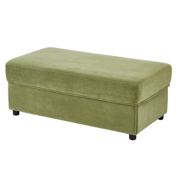 English Elm Modern Multifunctional Armchair with Chaise Lounge, Hidden Ottoman Storage, USB Ports & Cup Holders Green N719P292700F