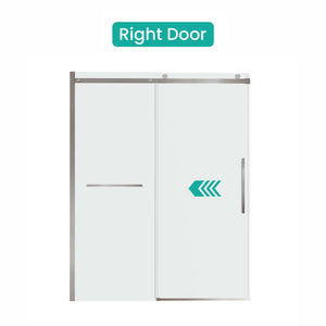English Elm S-RM6076TN Frameless 56-60"W x 76"H Sliding Shower Door – 5/16" Tempered Glass, Quiet Rollers, Easy-Clean Finish W1865P352971