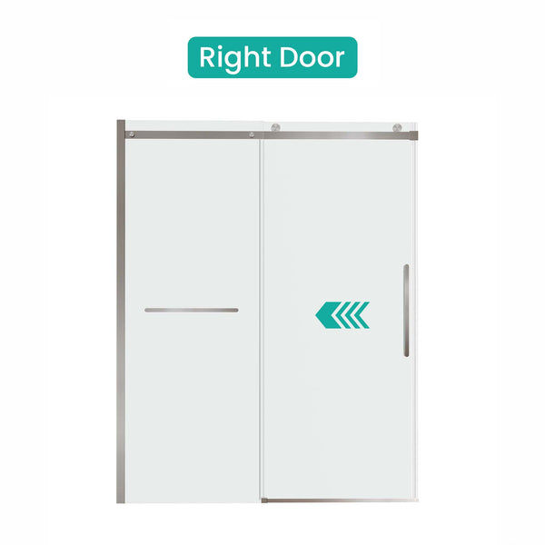 English Elm S-RM6076TN Frameless 56-60"W x 76"H Sliding Shower Door – 5/16" Tempered Glass, Quiet Rollers, Easy-Clean Finish W1865P352971