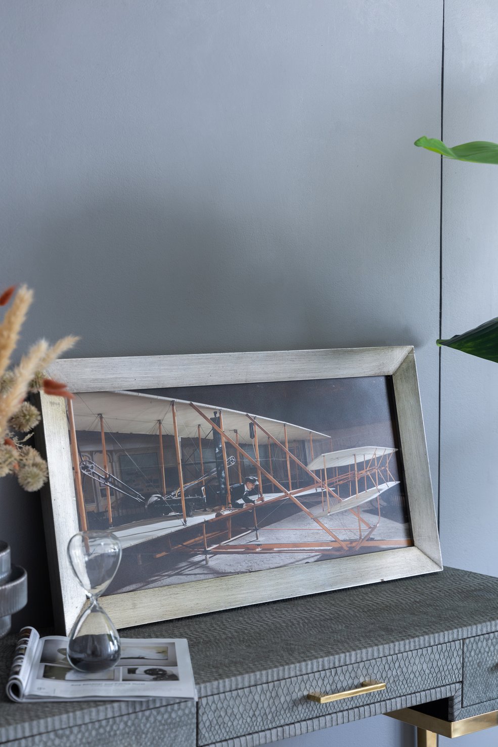 English Elm 15.7x1.2x29.9" Flight Diptych Wall Art Vintage Plane & Aviator Multicolor Canvas for Living Room Decor W2078P318301