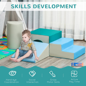 English Elm Qaba Four Piece Foam Toddler Climbing Set with Wipe Clean Pu Leather Safe Play W2225P217346
