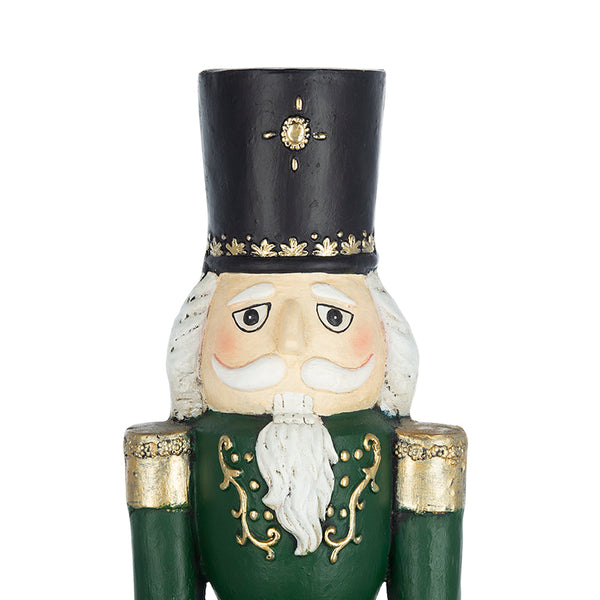 English Elm 8.1x8.7x28.3" Festive Nutcracker Statue for Christmas Decor, Hand-Painted Holiday Gift, 36x12x12" W2078P359164