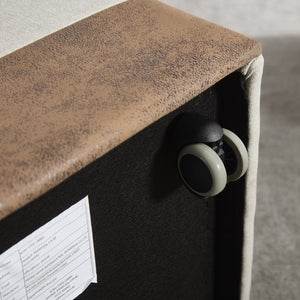 English Elm COOLMORE Swivel Rolling Dining Chair with Hidden Storage, Linen Upholstered 4-Wheel Multiuse Seat Coffee W1539P277675