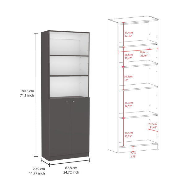 English Elm June 3 Piece Home Bookcase Set with 13 Shelves & Two-Door Cabinet, Modern Durable Storage Solution Multicolor 41 L x 28 W x 5 H B070S00289