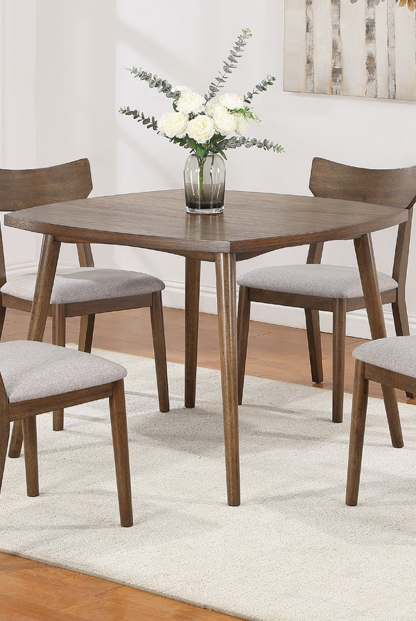 English Elm 1PC Mid-Century Modern Dining Table 40" Square Brown Woodgrain Warm Finish Retro Splayed Legs B011P381502