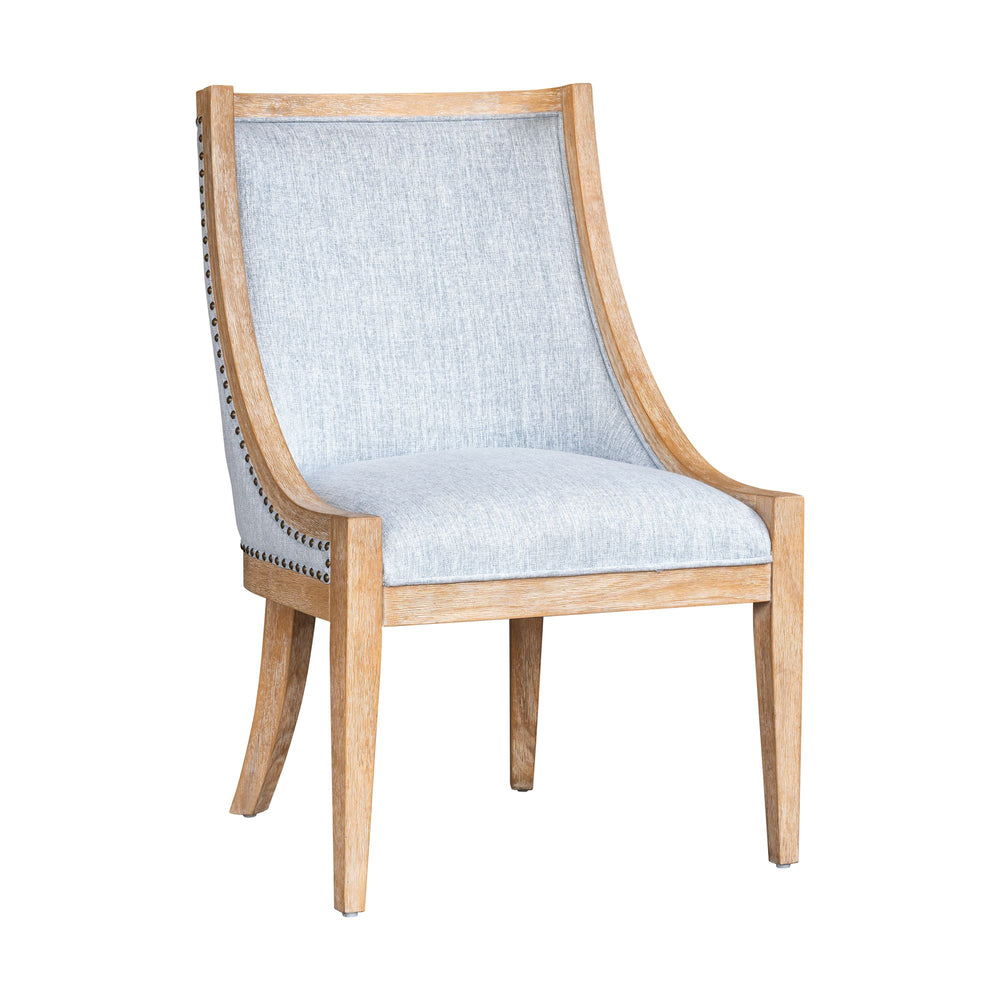 JLA Home Martha Stewart - Upholstered Swoop-Arm Dining Chair with Nailhead Trim, Rubberwood Frame, High-Density Foam Comfort MT108-1216