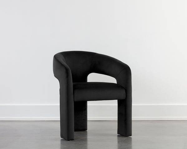 Sunpan Isidore Dining Chair - Contemporary Elegance with Curved Backrest and Clean Lines for Stylish Comfort Abbington Black