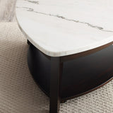 English Elm Steve Silver - Francis - White Marble Top End Table - White