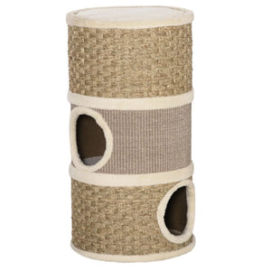 English Elm Cat Tree Trunk Condo with Three Dens Plush Interior Sisal Scratch Pads Pet Haven T3971P437399
