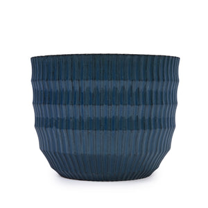 English Elm 4 Pieces Ceramic Flowerpot Set with Hand-Glazed Finish, Precision Molded Planters for Patio Decor Antique Blue W3273P321572