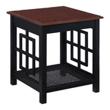 OSP Home Furnishings Oxford Side Table Black Frame / Cherry Top