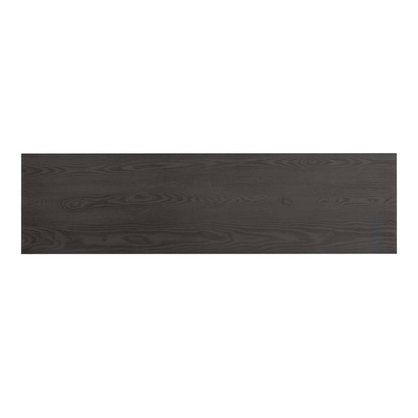 English Elm Trexm Ash Veneer Buffet with Gold Handles Matte Black Lacquer Dining Storage Taupe N715P232696N