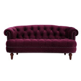 English Elm La Rosa Victorian Chesterfield Loveseat, Burgundy Velvet