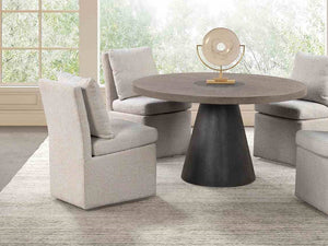 English Elm Light Gray Finish Contemporary Dining Chair Set of 2 with Removable Back Pillow, Casters, Cushioned Comfort for Modern Homes Cafés B2741P406963