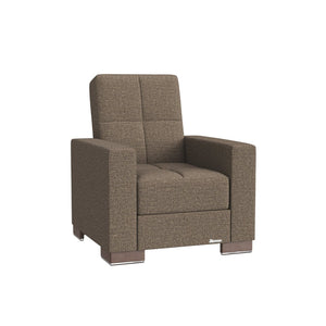 English Elm Primenest Nimbusflow Convertible Armchair With Hidden Storage & Soft Brown Chenille Upholstery B030P286184-GIGA