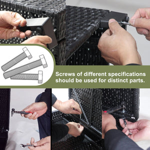 English Elm 7 Pieces Outdoor Sectional Set - Dark Blue PE Rattan Patio Sofa with Glass Table, Cushions, Modular Plan W813S00005