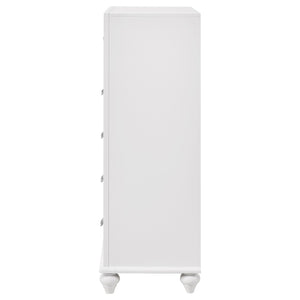 English Elm Randall Glamorous 5-Drawer Chest - Chic White Storage Solution With Crystal Hardware Accents B062P374129-GIGA