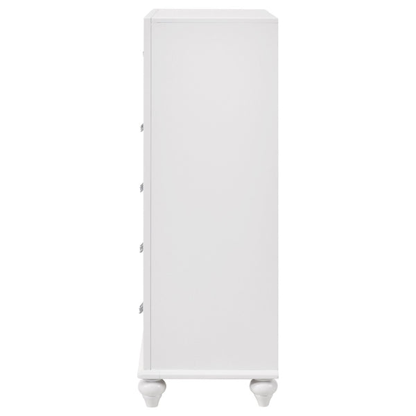 English Elm Randall Glamorous 5-Drawer Chest - Chic White Storage Solution With Crystal Hardware Accents B062P374129-GIGA