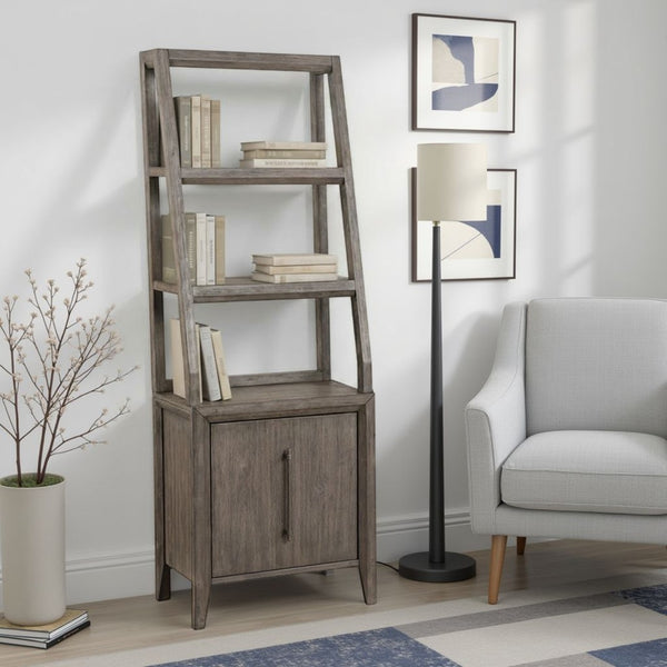 English Elm Avana 72 Inch Pier Cabinet Acacia Veneer Open Shelving Fully Assembled Study Storage B108P468530