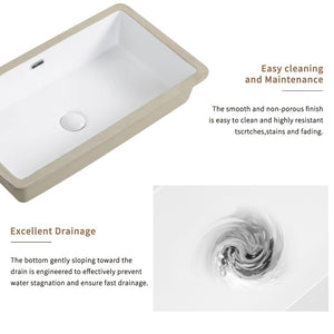 English Elm White Fireclay Farmhouse Kitchen Sink Deep Single Bowl Dual Mount Modern Design W3402P326516