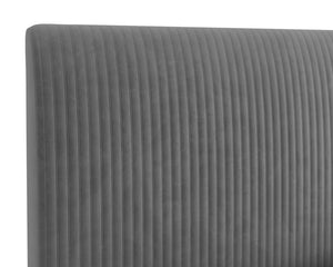 Sunpan Harris Bed - Modern Upholstered Design with Fine Tufting and Stainless Steel Gold Legs for Style Queen