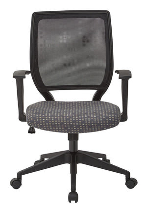 OSP Home Furnishings Screen Back Mesh Task Chair with Lumbar Support and T Arms for Home Office Use Ash EM51022N-K102