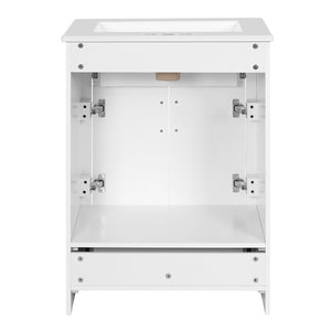 English Elm 24" Bathroom Vanity With Integrated Ceramic Sink, Sleek Storage Cabinet & Easy Assembly For Style N710P341037K