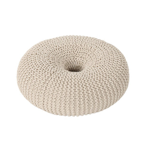 English Elm Knited Chunky Cotton Hand Knit Donut Pouf Artisan Footrest for Living Room or Nursery 62657.00BGE