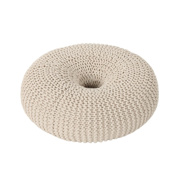 English Elm Knited Chunky Cotton Hand Knit Donut Pouf Artisan Footrest for Living Room or Nursery 62657.00BGE