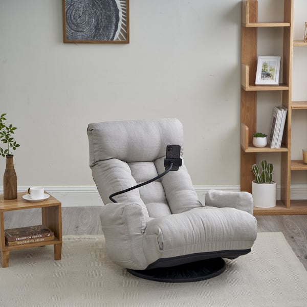 English Elm Adjustable ergonomic gaming lounge chair with 360° swivel, spring seat comfort and phone holder Gray W244P172639